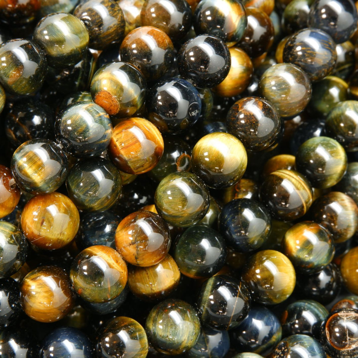 Smooth Oval Tigers Eye Beads