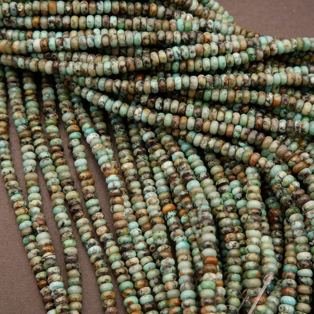 African Turquoise · Smooth · Rondelle · 2x4mm, Tejas Beads, Beads