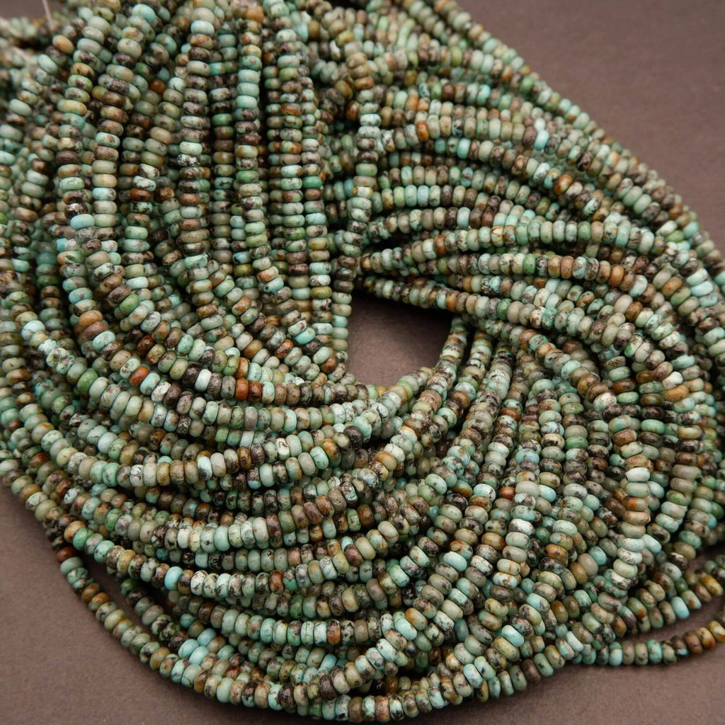 African Turquoise · Smooth · Rondelle · 2x4mm, Tejas Beads, Beads