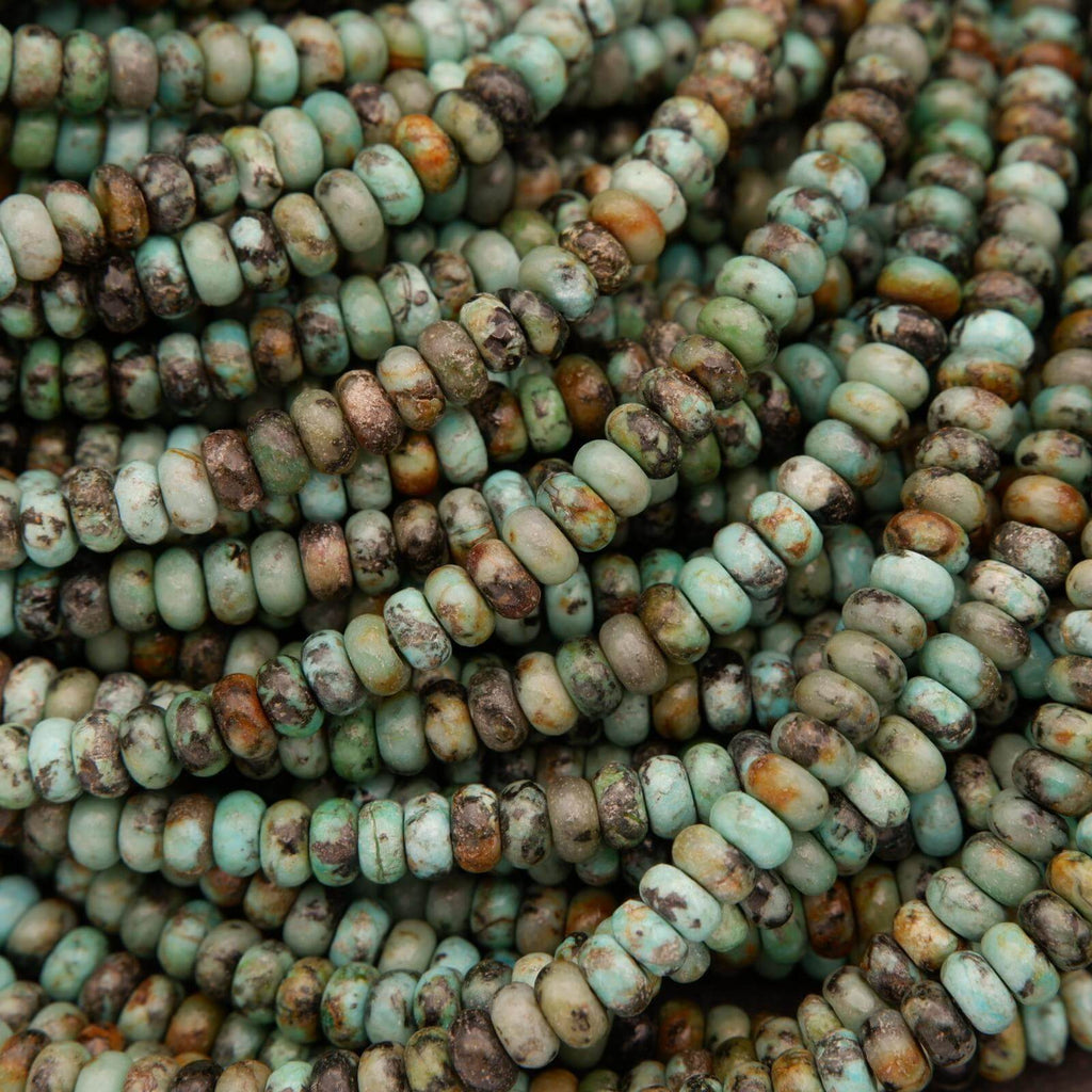 African Turquoise · Smooth · Rondelle · 2x4mm, Tejas Beads, Beads