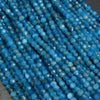 Blue apatite rondelle beads.