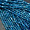 Blue apatite rondelle beads.