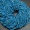 Blue apatite rondelle beads.