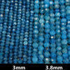 Blue apatite rondelle beads.