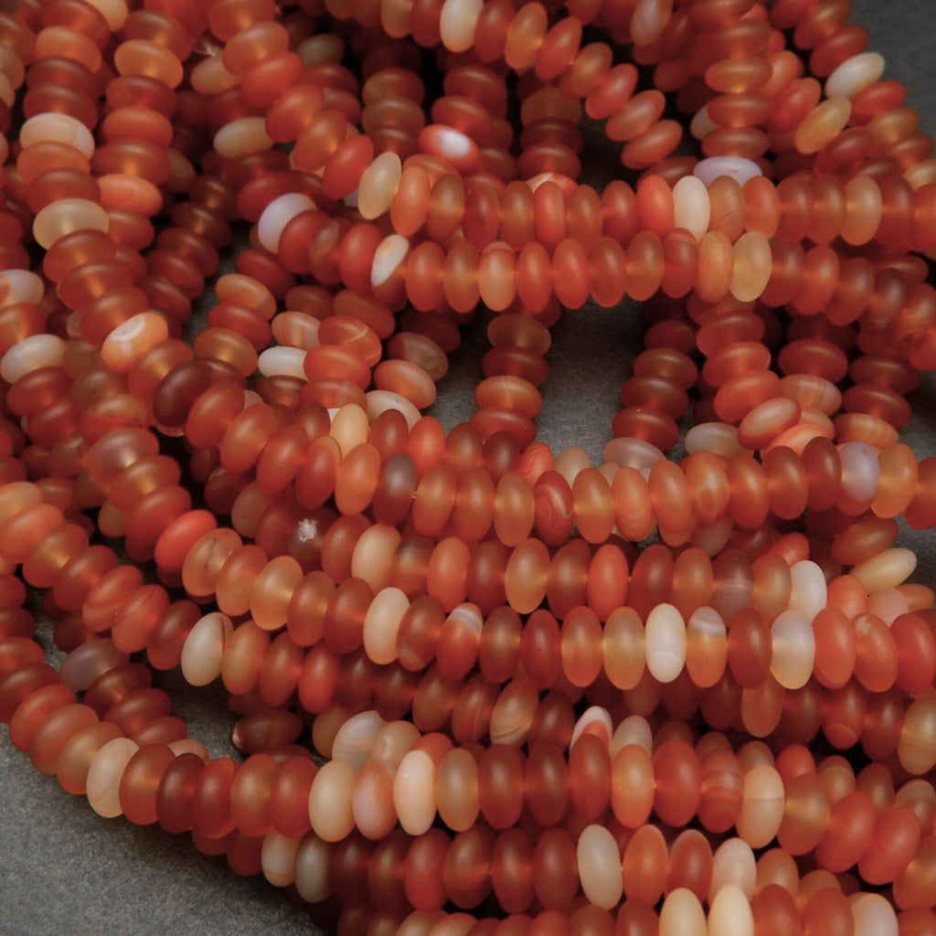 Orange Matte Finish Carnelian Agate Beads.