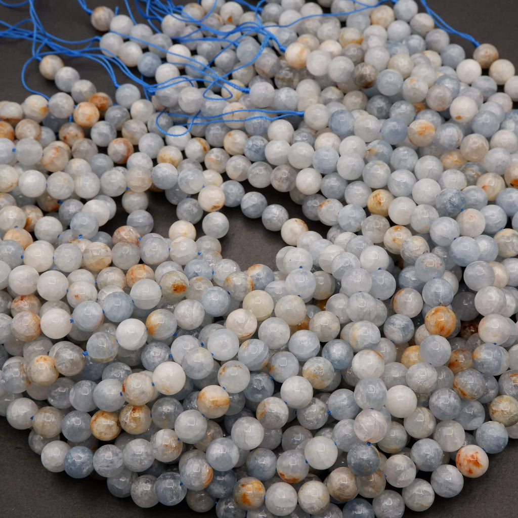 Celestite · Smooth · Round · 6mm, 8mm, 9.5mm, Tejas Beads, Beads