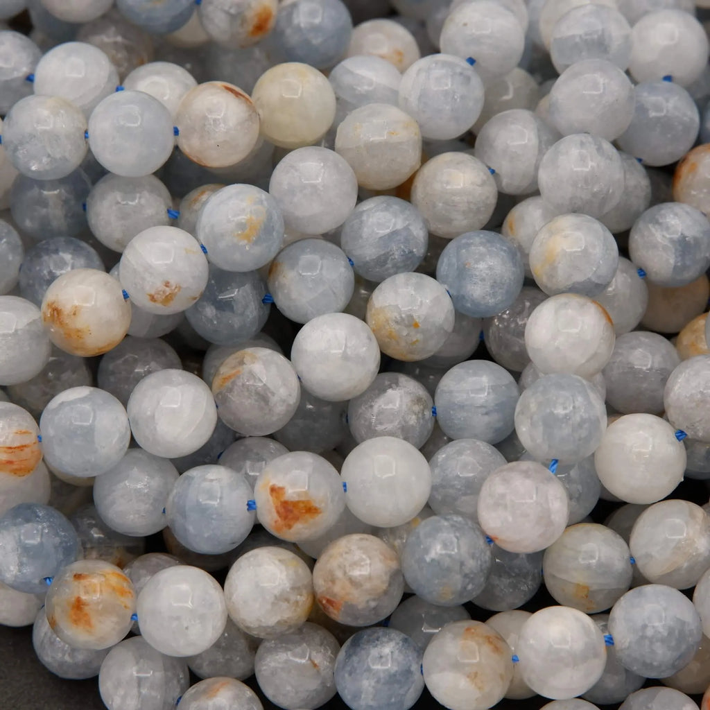 Celestite · Smooth · Round · 6mm, 8mm, 9.5mm, Tejas Beads, Beads