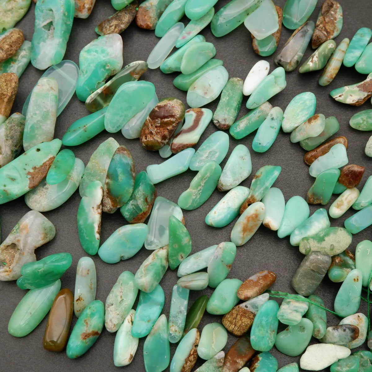 Natural Chrysoprase Organic Rough Beads , 9x11mm To 9x12mm, Raw Drilled Beads, 8 popular Inches / 16 Inches , Jewelry Making, Price Per Strands