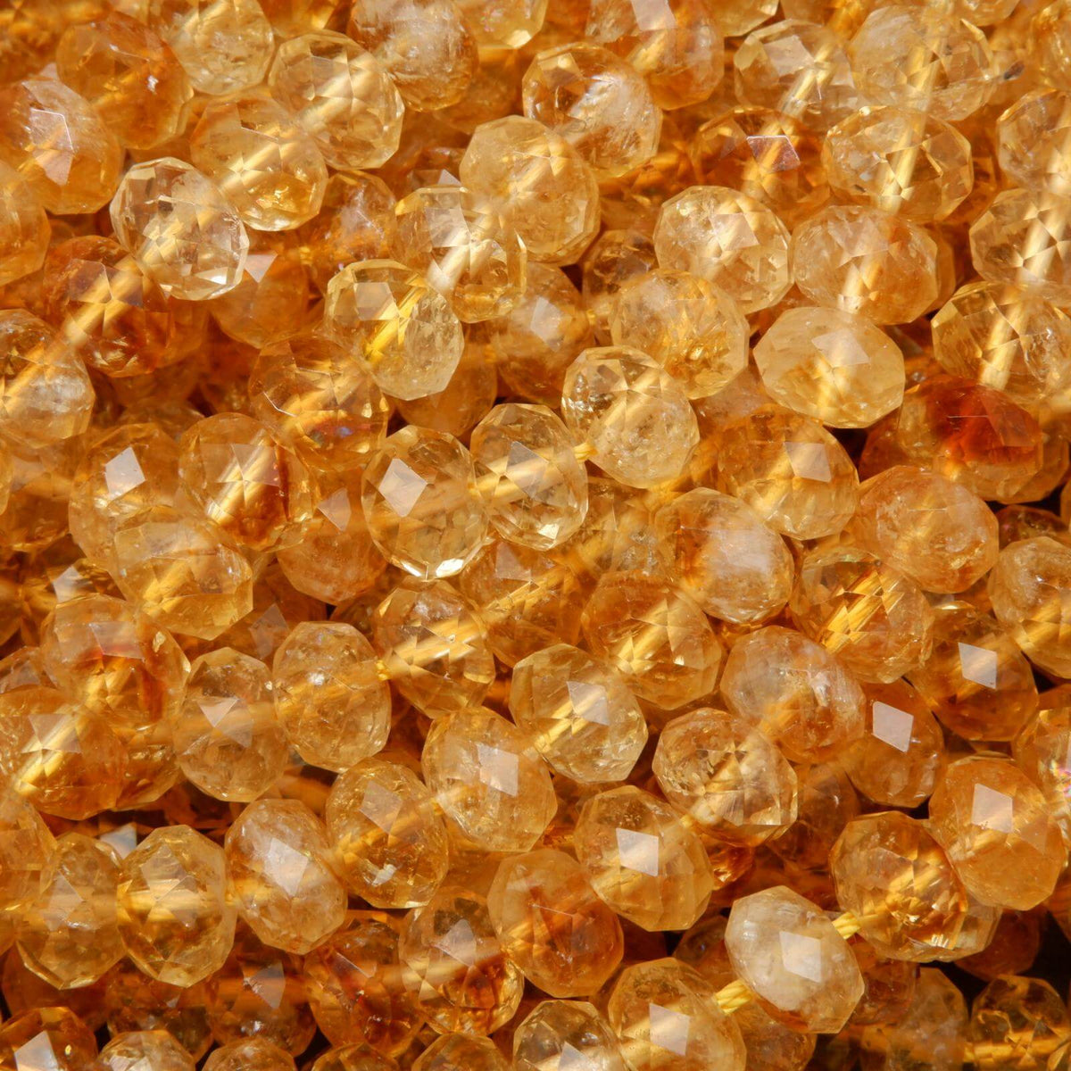 14 Large Faceted Citrine Beads - 14mm: MrBead