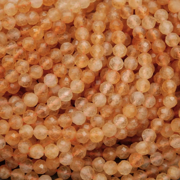 Citrine · Microfaceted · Round · 4mm, Tejas Beads, Beads