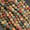 Green, red, and yellow red creek jasper beads.