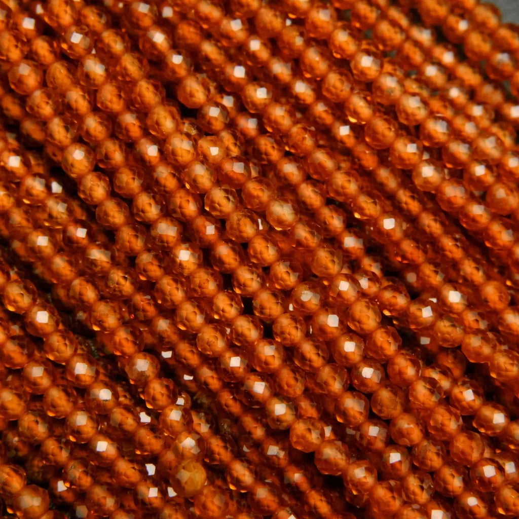 Orange Microfaceted Hessonite Garnet Beads