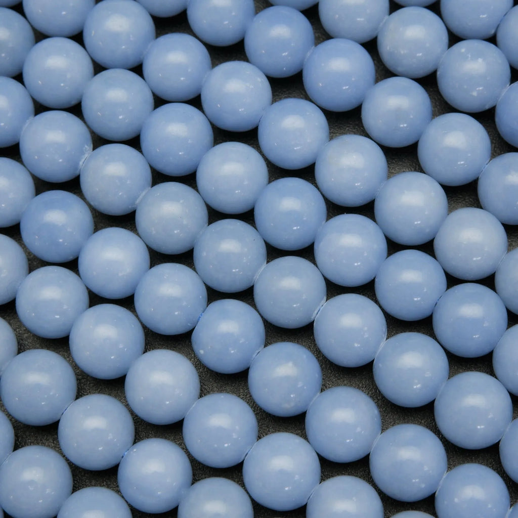 Light Blue Angelite Beads for Jewelry Making