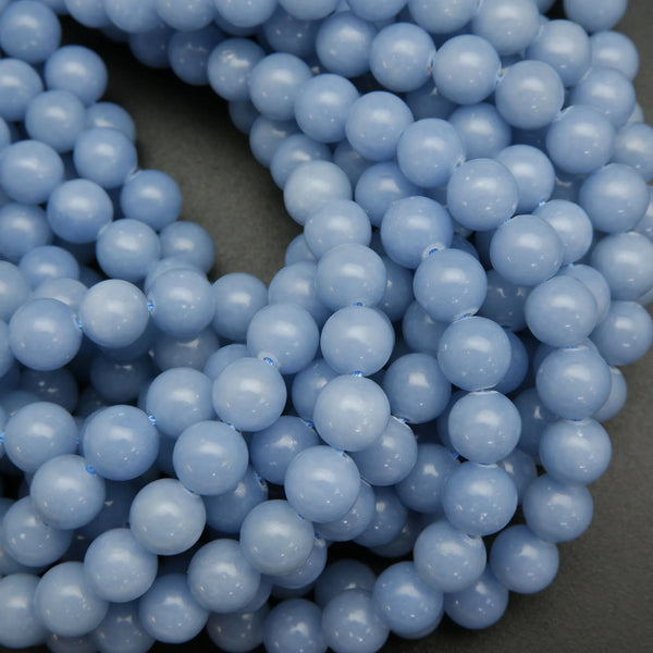 Light Blue Angelite Beads for Jewelry Making