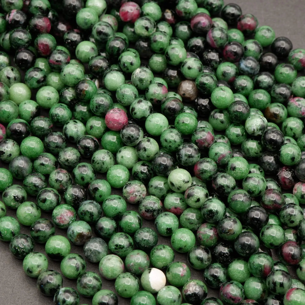 Ruby Zoisite · Smooth · Round · 6mm, 8mm, Tejas Beads