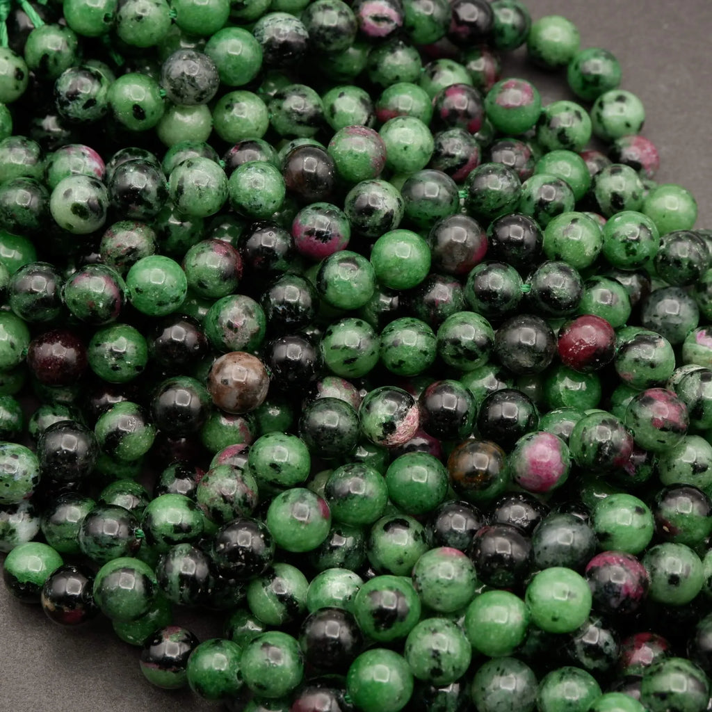 Ruby Zoisite · Smooth · Round · 6mm, 8mm, Tejas Beads