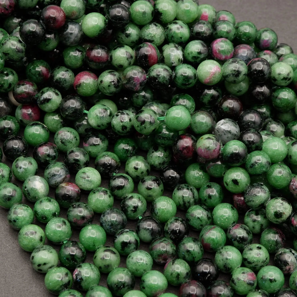 Ruby Zoisite · Smooth · Round · 6mm, 8mm, Tejas Beads