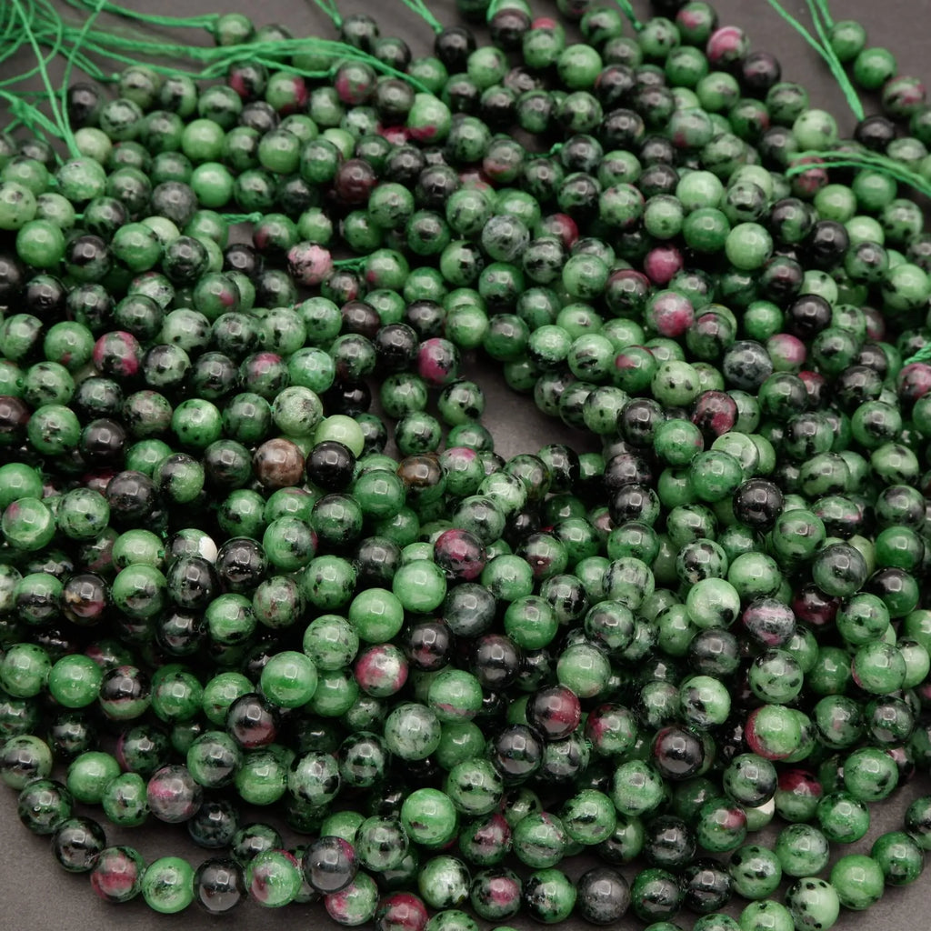 Ruby Zoisite · Smooth · Round · 6mm, 8mm, Tejas Beads