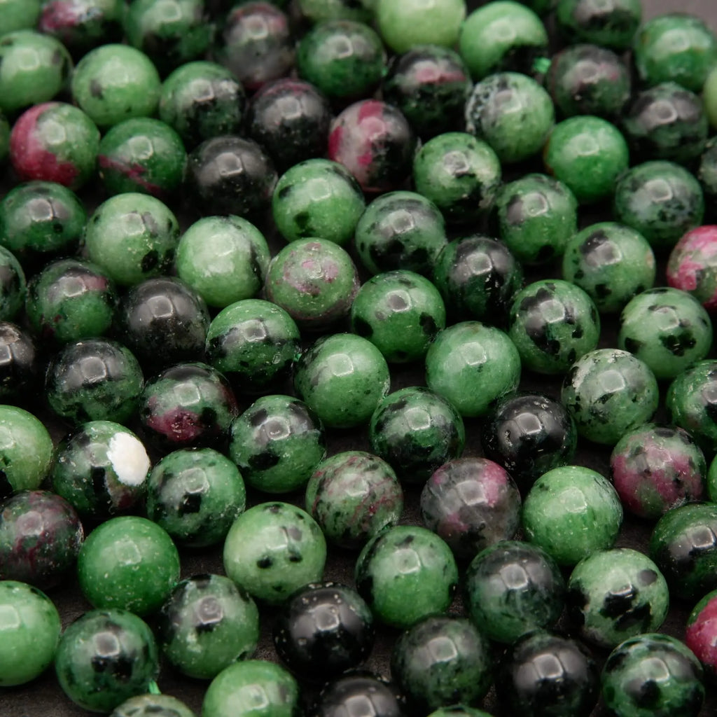 Ruby Zoisite · Smooth · Round · 6mm, 8mm, Tejas Beads