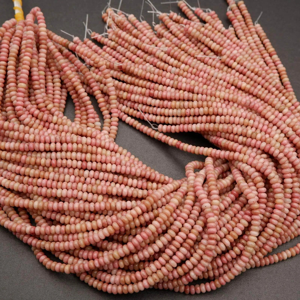 Pink Rhodonite · Smooth · Rondelle · 2x4mm, Tejas Beads, Beads