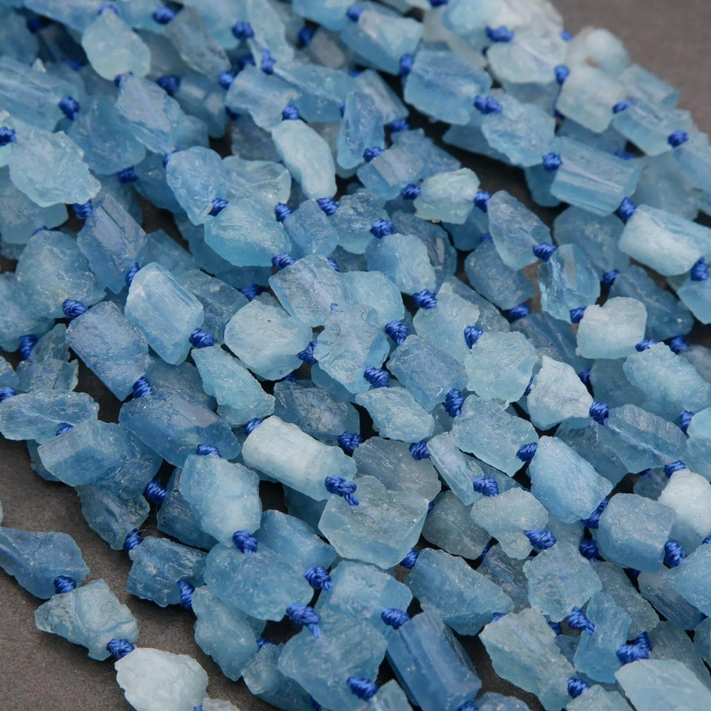 Aquamarine · Rough Raw · Nugget · 7mm, Tejas Beads, Beads