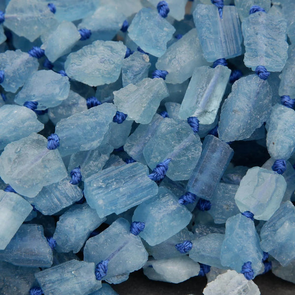 Aquamarine · Rough Raw · Nugget · 7mm, Tejas Beads, Beads