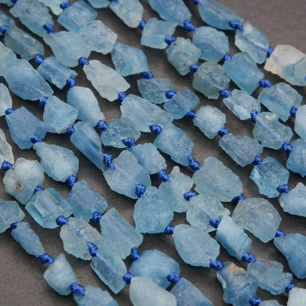 Aquamarine · Rough Raw · Nugget · 7mm, Tejas Beads, Beads