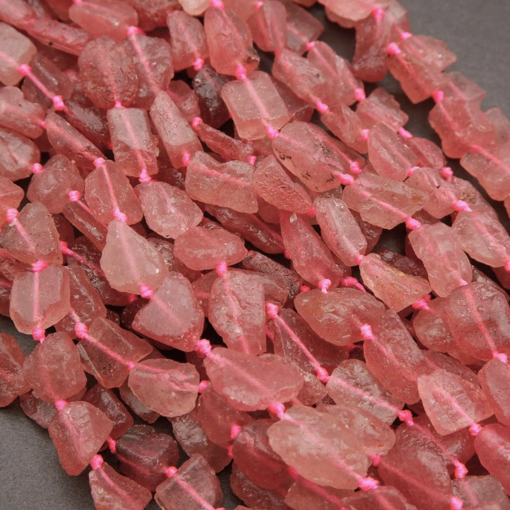 Strawberry Quartz · Rough Raw · Nugget · 10mm, Tejas Beads, Beads