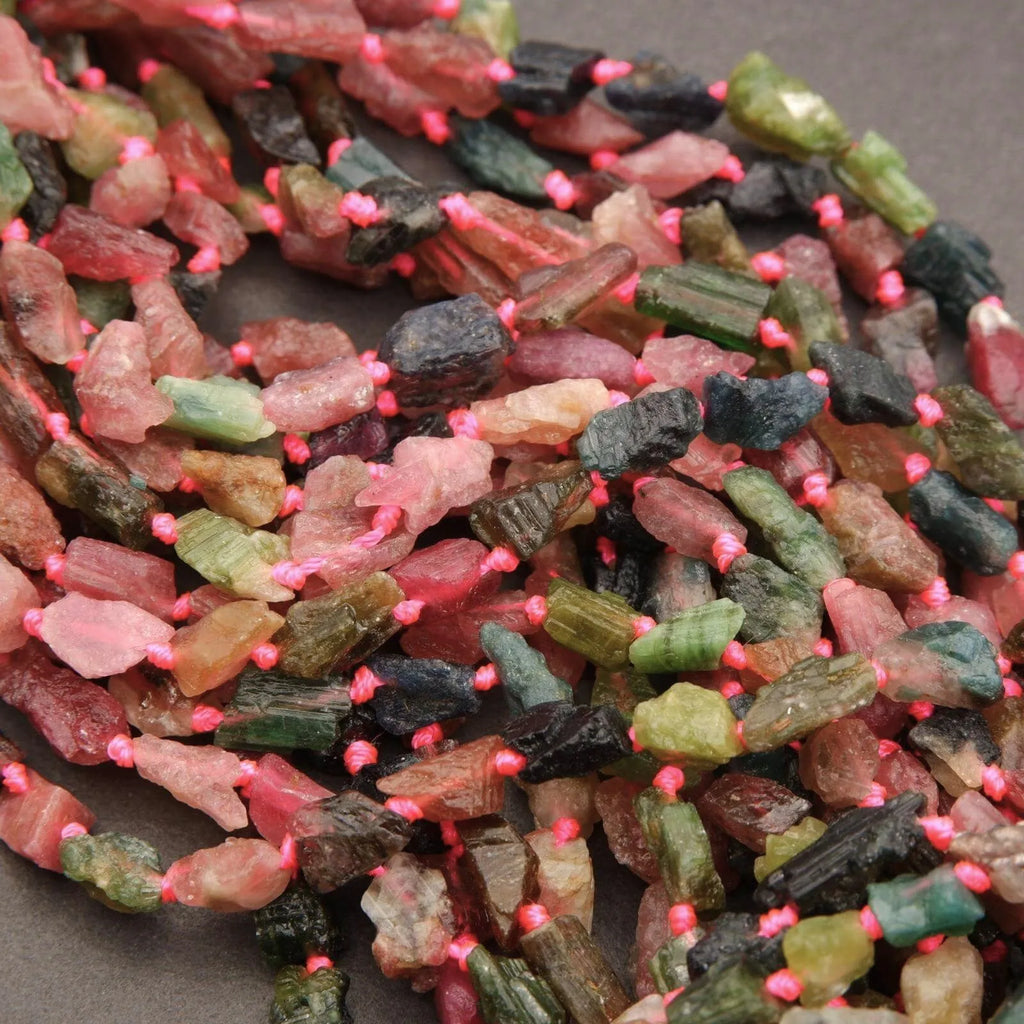 Watermelon Tourmaline · Rough Raw · Nugget · 6mm, Tejas Beads, Beads