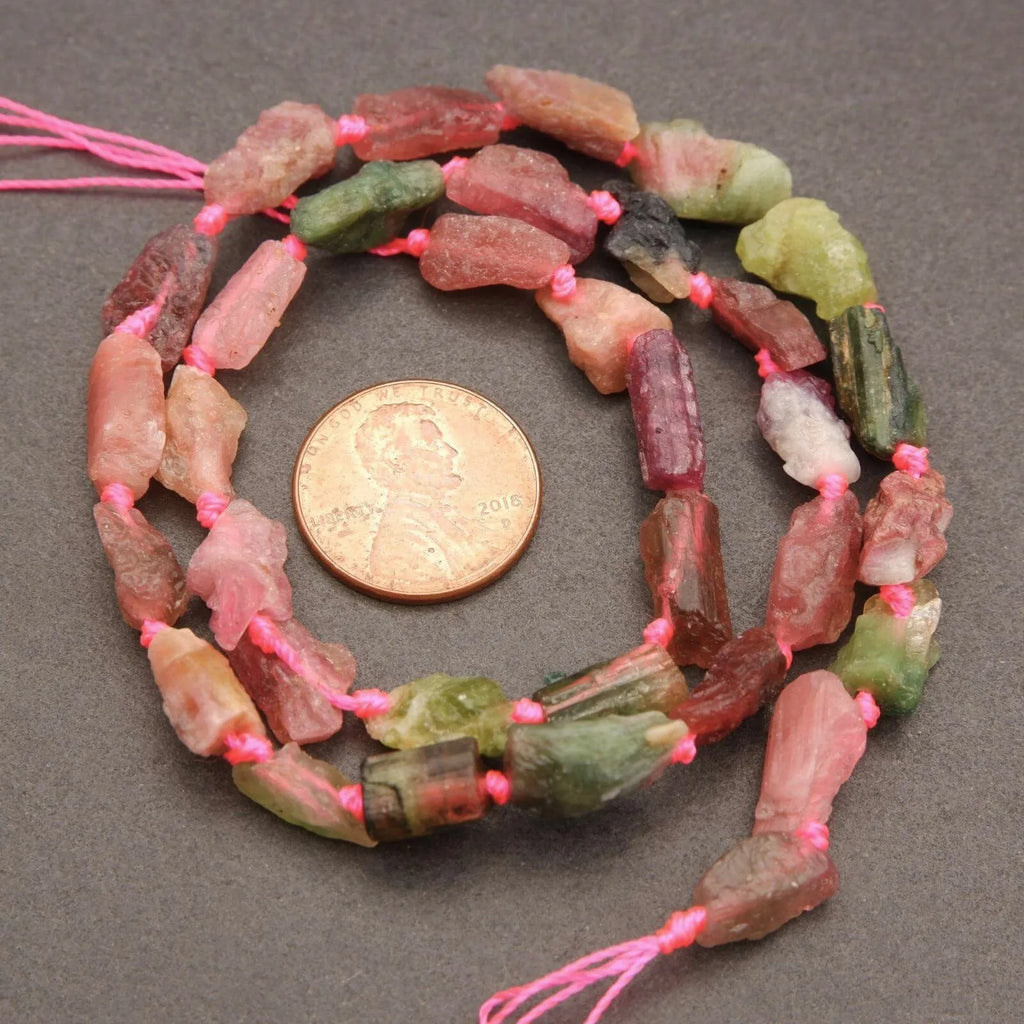 Watermelon Tourmaline · Rough Raw · Nugget · 6mm, Tejas Beads, Beads