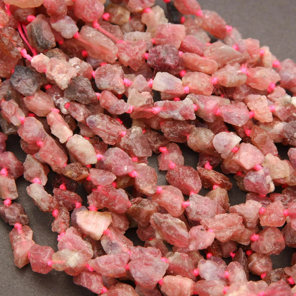 Pink Tourmaline · Rough Raw · Nugget · 7mm, Tejas Beads, Beads