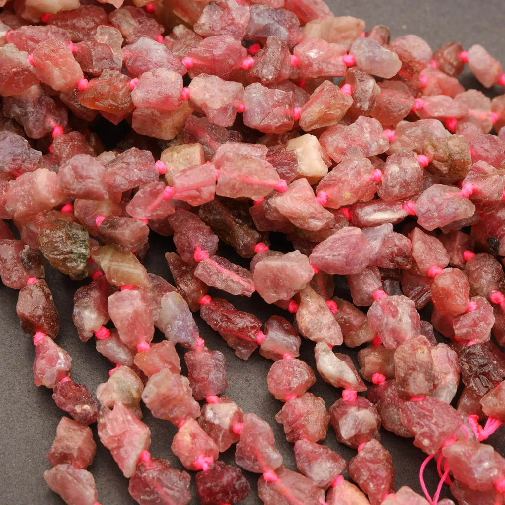 Pink Tourmaline · Rough Raw · Nugget · 7mm, Tejas Beads, Beads