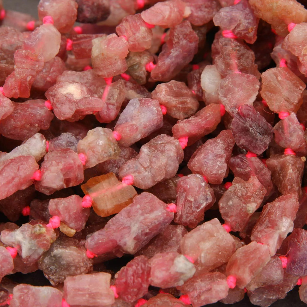 Pink Tourmaline · Rough Raw · Nugget · 7mm, Tejas Beads, Beads