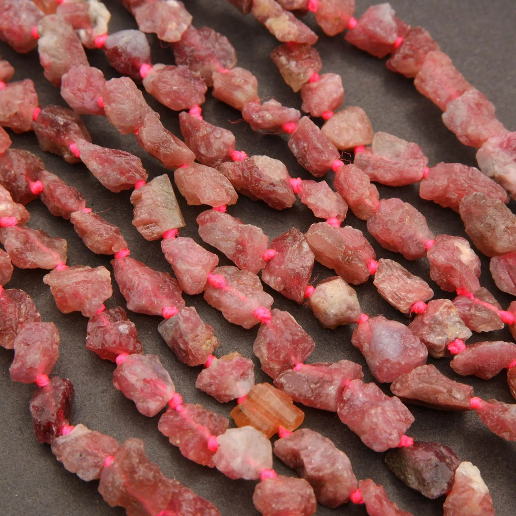 Pink Tourmaline · Rough Raw · Nugget · 7mm, Tejas Beads, Beads