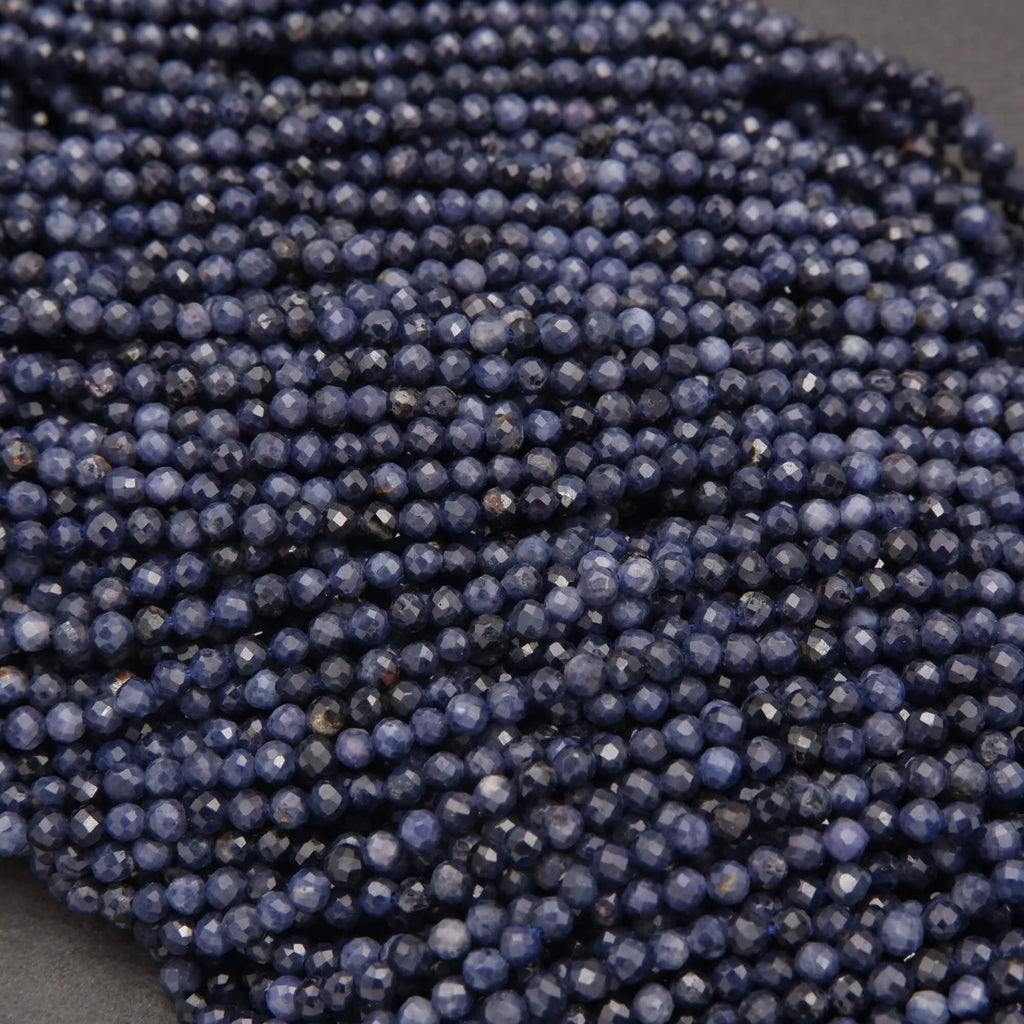 Blue Sapphire A · Microfaceted · Round · 2.8mm, Tejas Beads, Beads