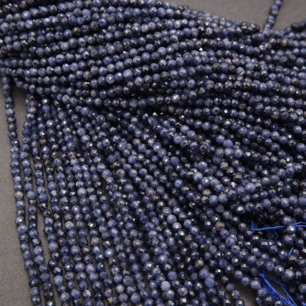 Blue Sapphire A · Microfaceted · Round · 2.8mm, Tejas Beads, Beads