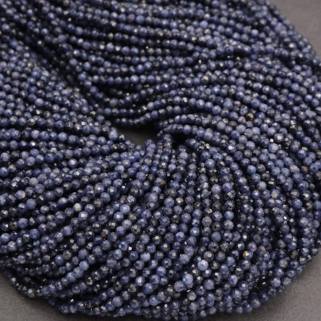 Blue Sapphire A · Microfaceted · Round · 2.8mm, Tejas Beads, Beads