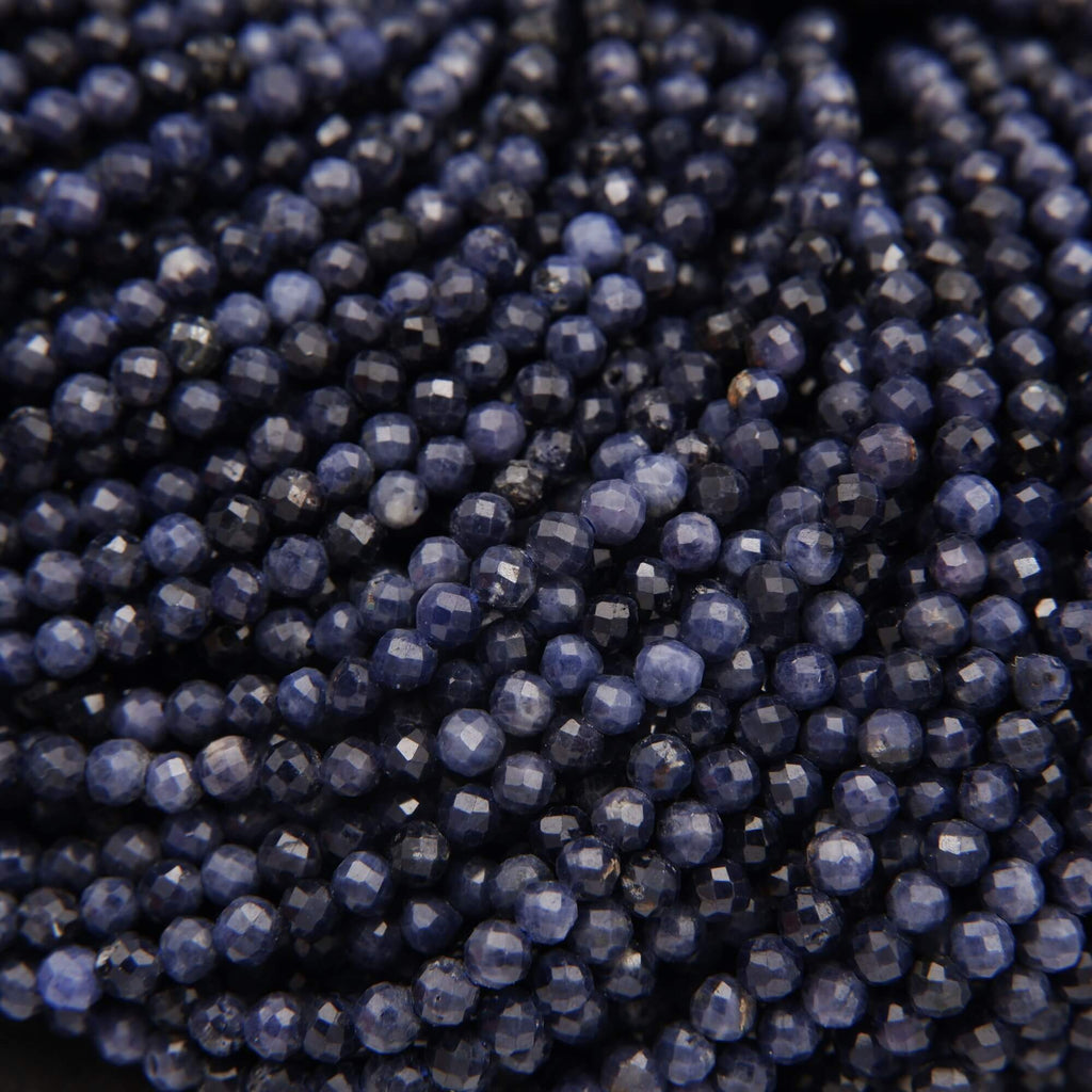 Blue Sapphire A · Microfaceted · Round · 2.8mm, Tejas Beads, Beads