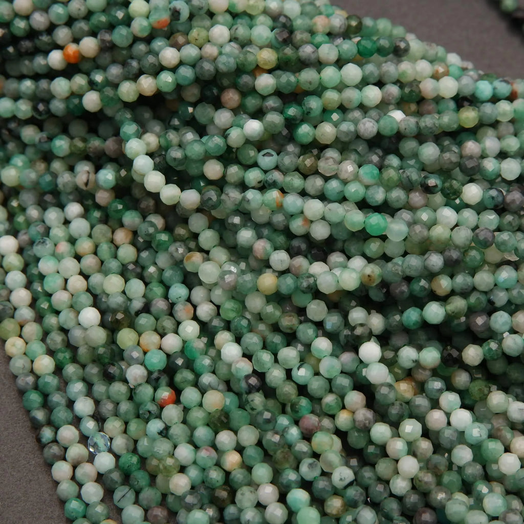 Emerald · Microfaceted · Round · 3mm, 3.5mm, Tejas Beads, Beads