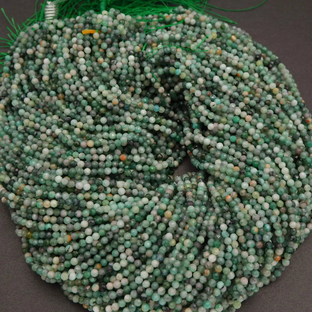 Emerald · Microfaceted · Round · 3mm, 3.5mm, Tejas Beads, Beads