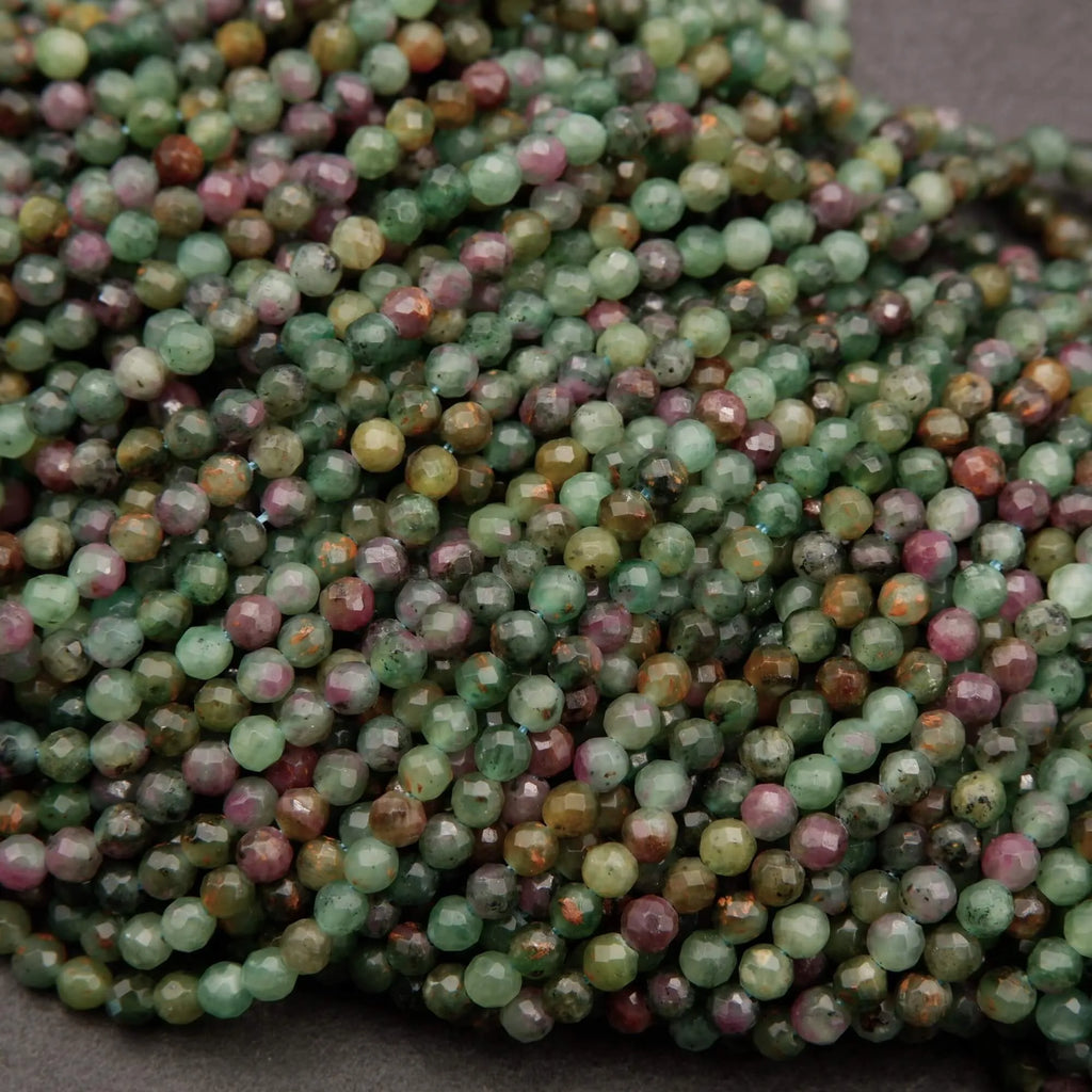 Ruby Fuchsite · Microfaceted · Round · 3mm, Tejas Beads, Beads