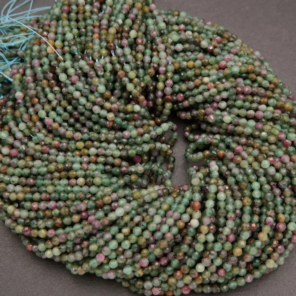 Ruby Fuchsite · Microfaceted · Round · 3mm, Tejas Beads, Beads