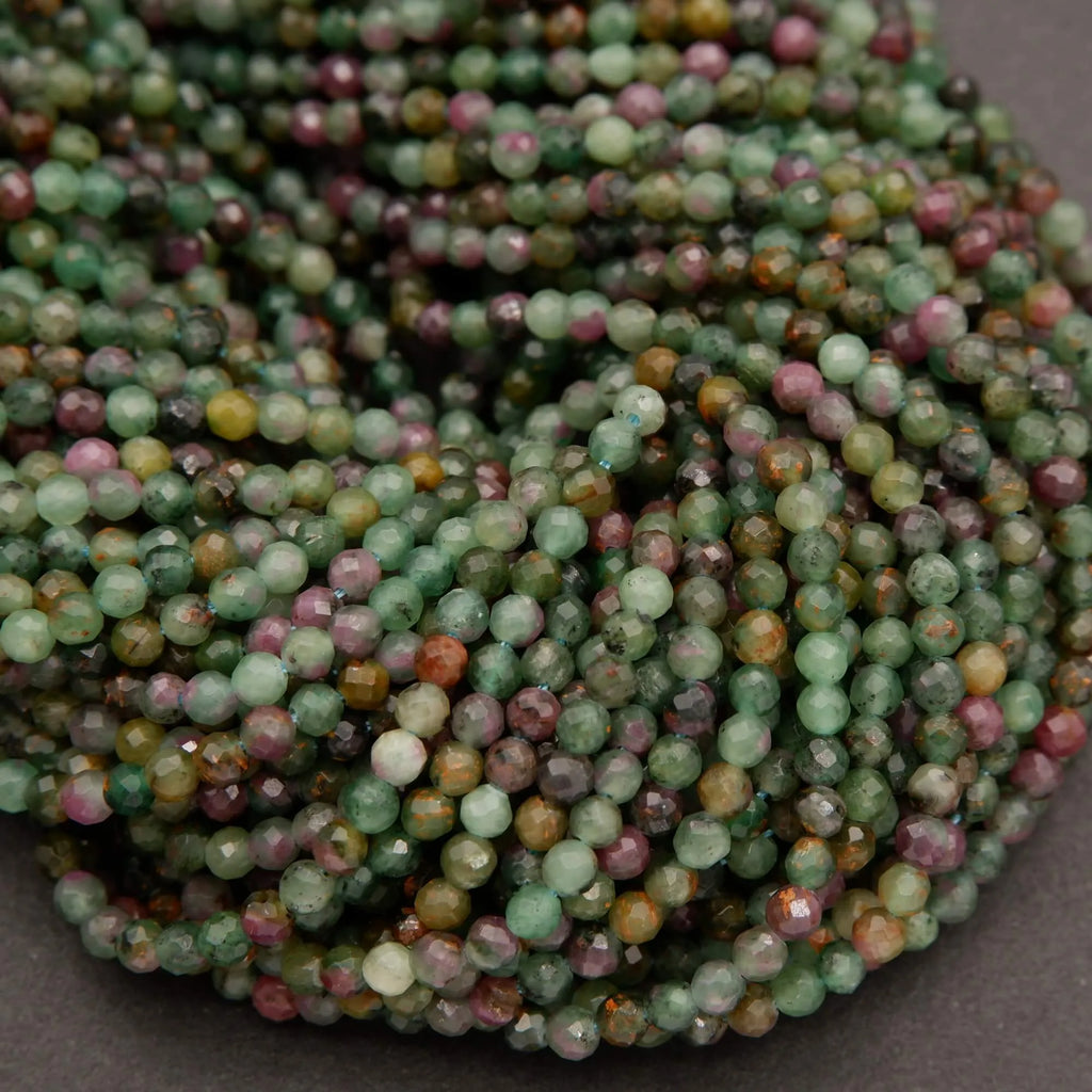 Ruby Fuchsite · Microfaceted · Round · 3mm, Tejas Beads, Beads