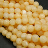 Matte Finish Yellow Calcite Round Gemstone Beads