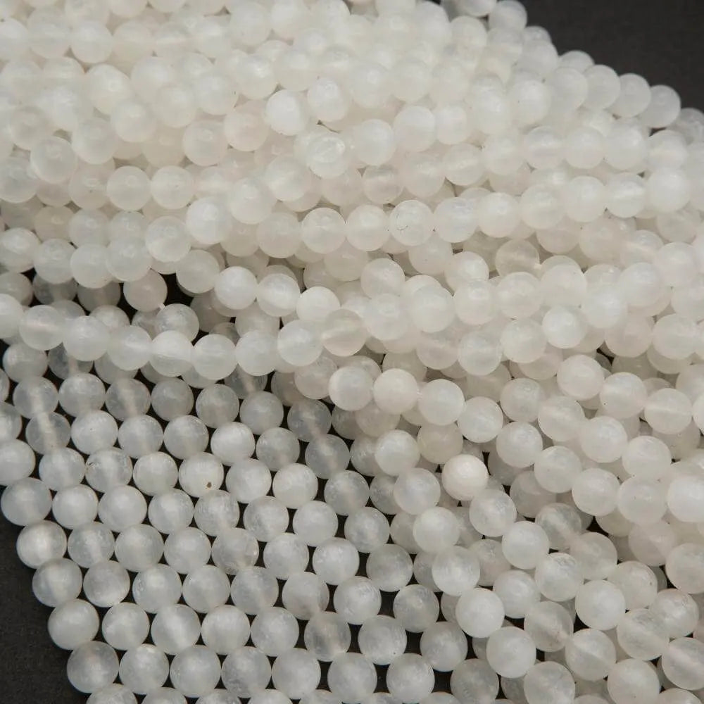 Satin Spar Selenite · Smooth · Round · 6mm, 8mm, 10mm, Tejas Beads, Beads