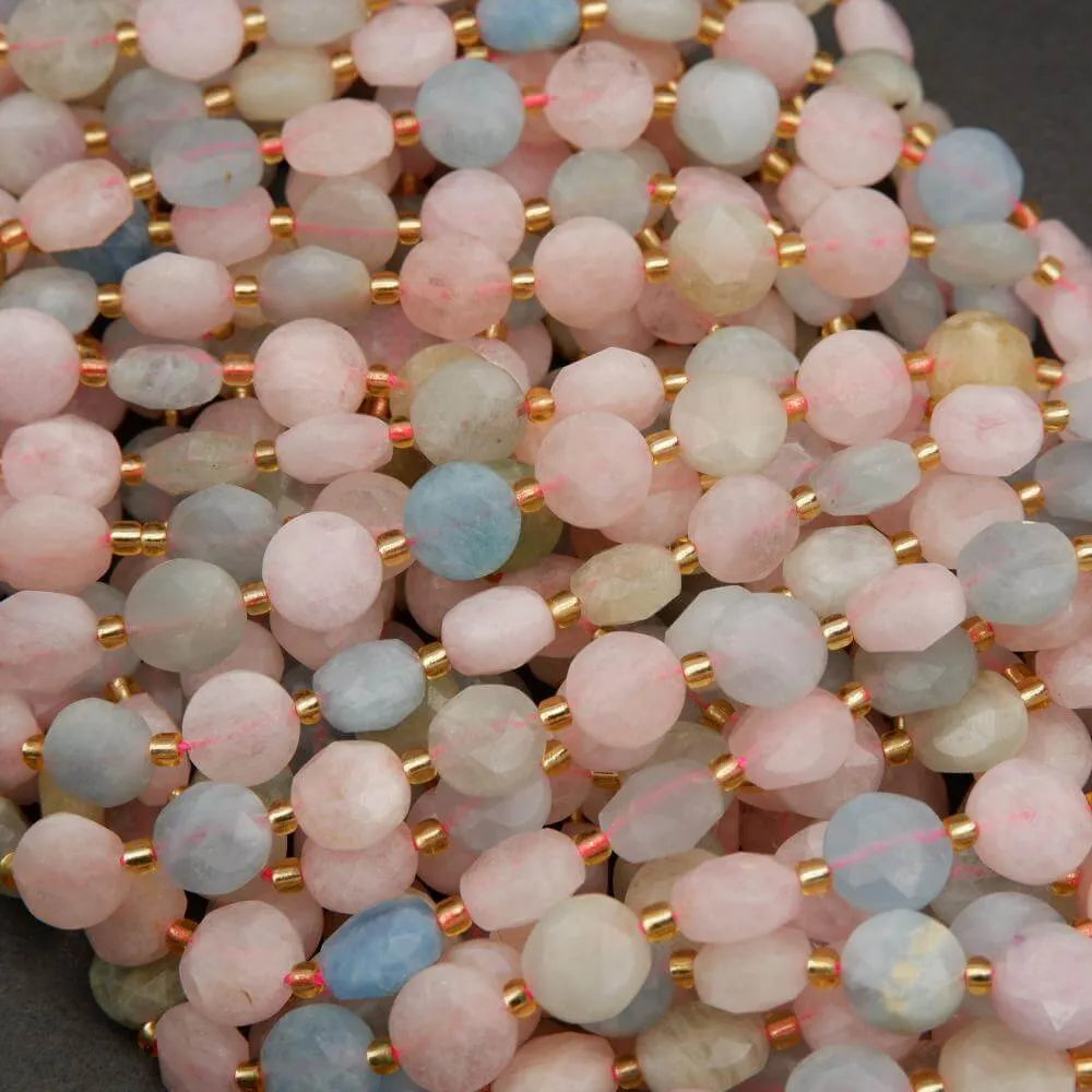 Beryl · Faceted · Coin · 10mm, Tejas Beads, Beads