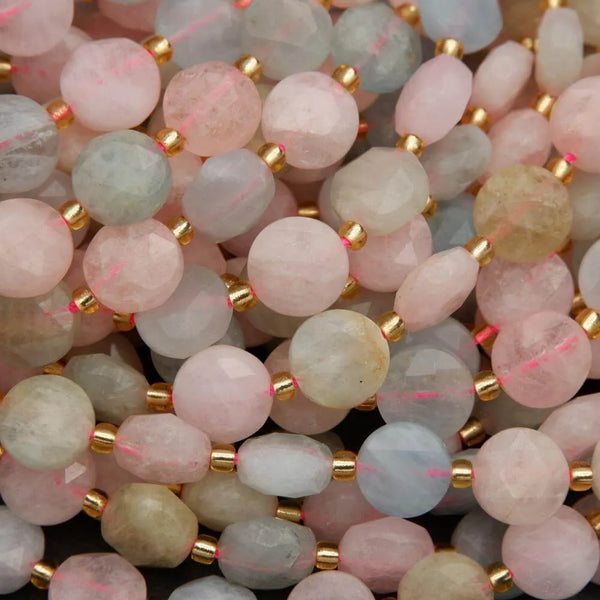 Beryl · Faceted · Coin · 10mm, Tejas Beads, Beads