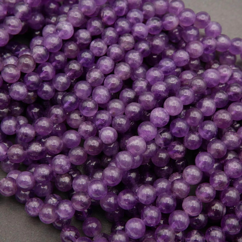 Amethyst · Smooth · Round · 4mm, 6mm, 8mm, Tejas Beads, Beads