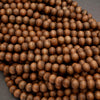 Brown Wood · Matte · Rondelle · 6mm, 8mm · Large Hole, Tejas Beads, Beads