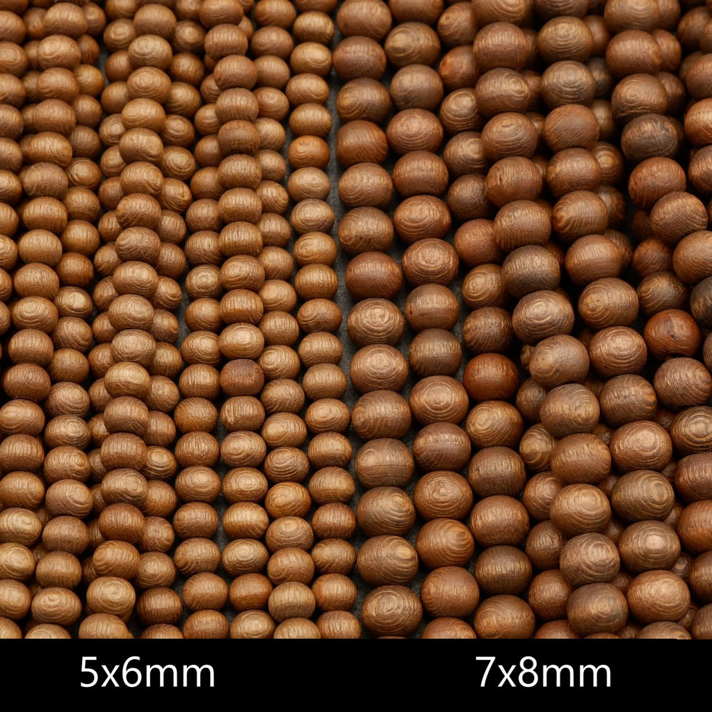 Brown Wood · Matte · Rondelle · 6mm, 8mm · Large Hole, Tejas Beads, Beads